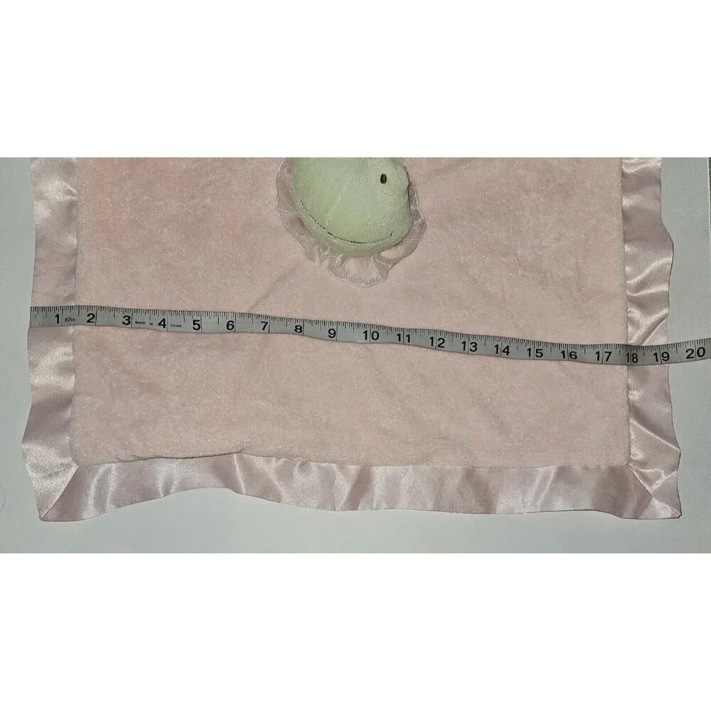 Hallmark Frog Lovey Green Pink Baby Plush Toy Soft Fleece Satin Trim